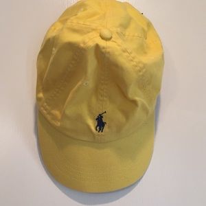 NWT Yellow Polo cap with leather strap
